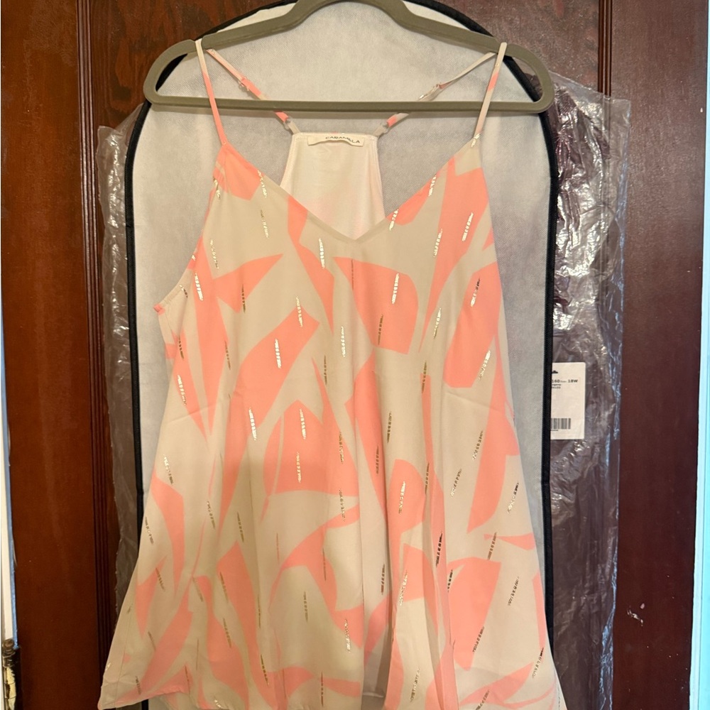 Elegant Pink and Cream Camisole Top